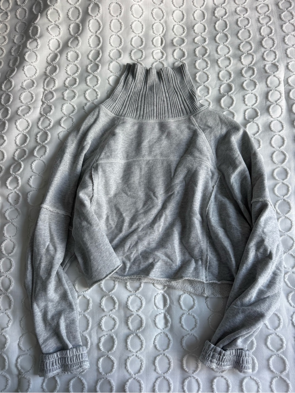 aerie Heather Gray Cropped Turtleneck Sweater